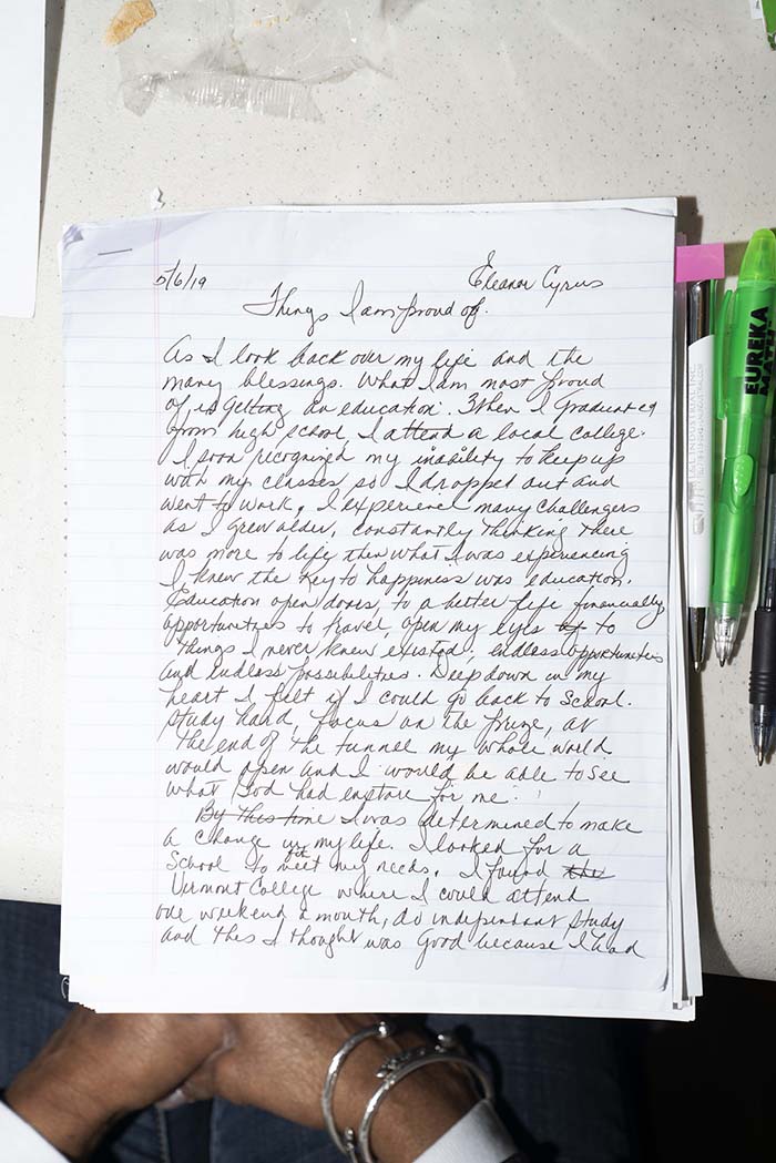 Handwriting of Dr. Eleanor Cyrus